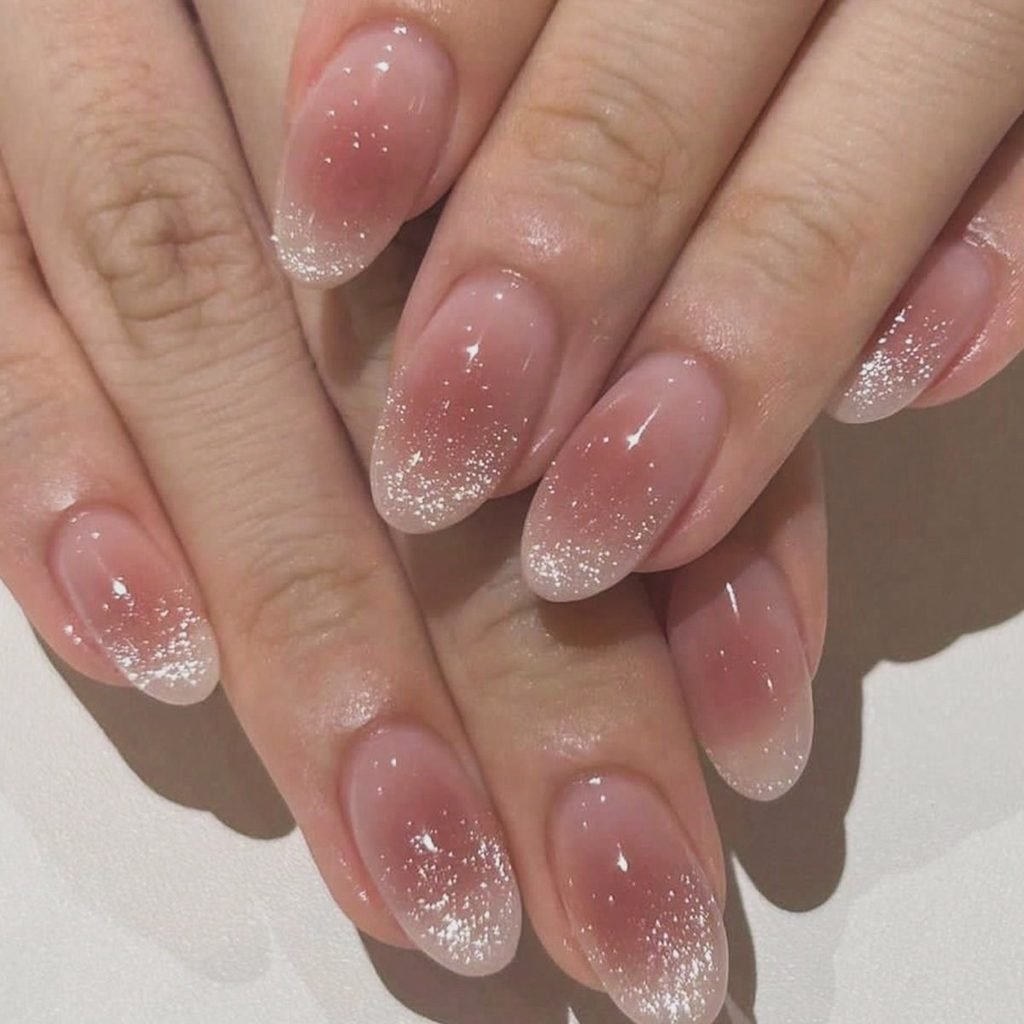 Short Blush Velvet Nails