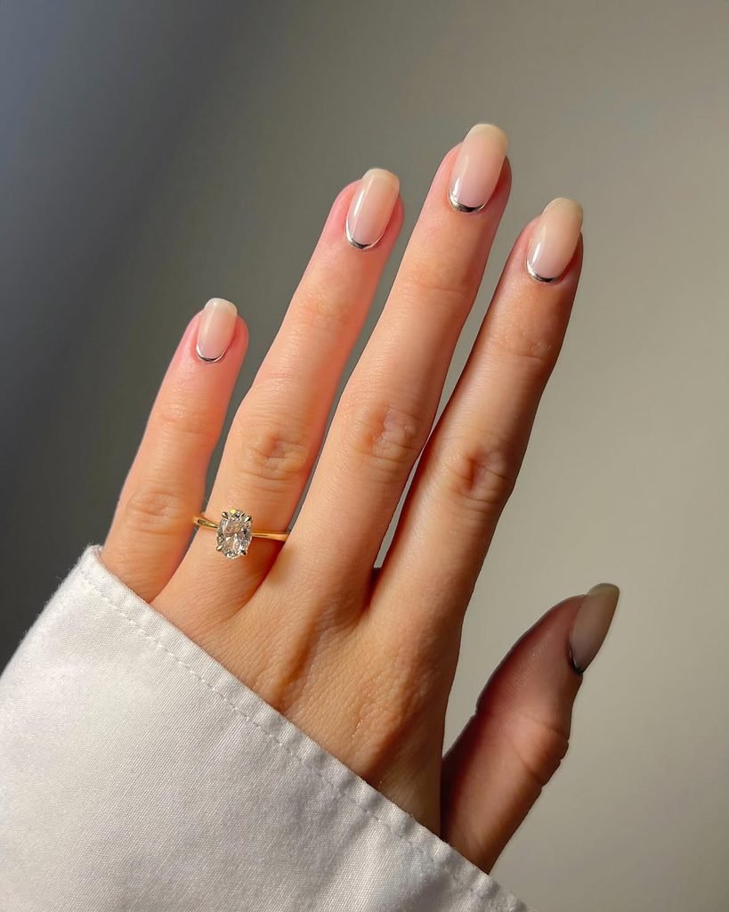Silver Reverse-French Cuticle Arcs