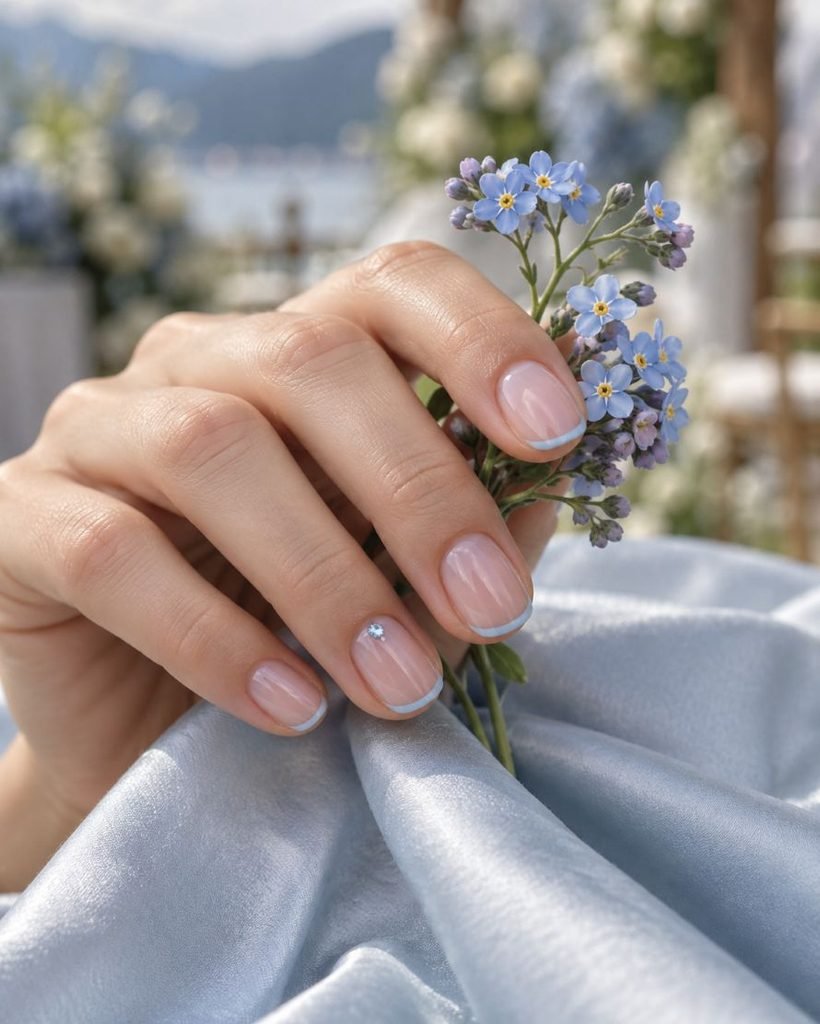 Something-Blue Baby-Blue French Tips