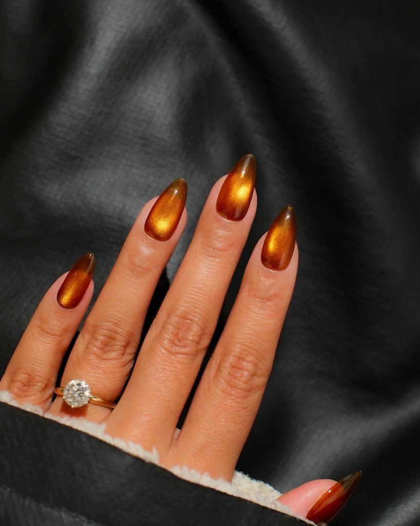 Tangerine Solar Cat-Eye Nails