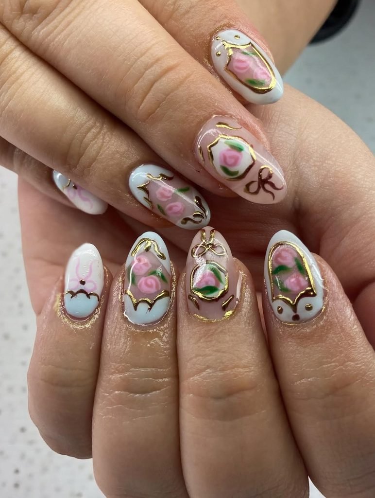 Victorian Mourning Cameo Nails