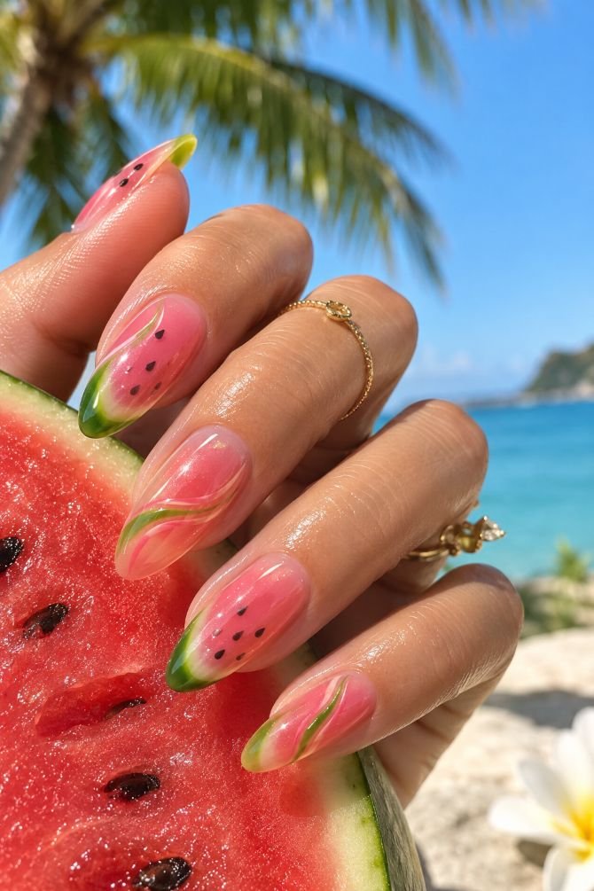 Watermelon Jelly Nails