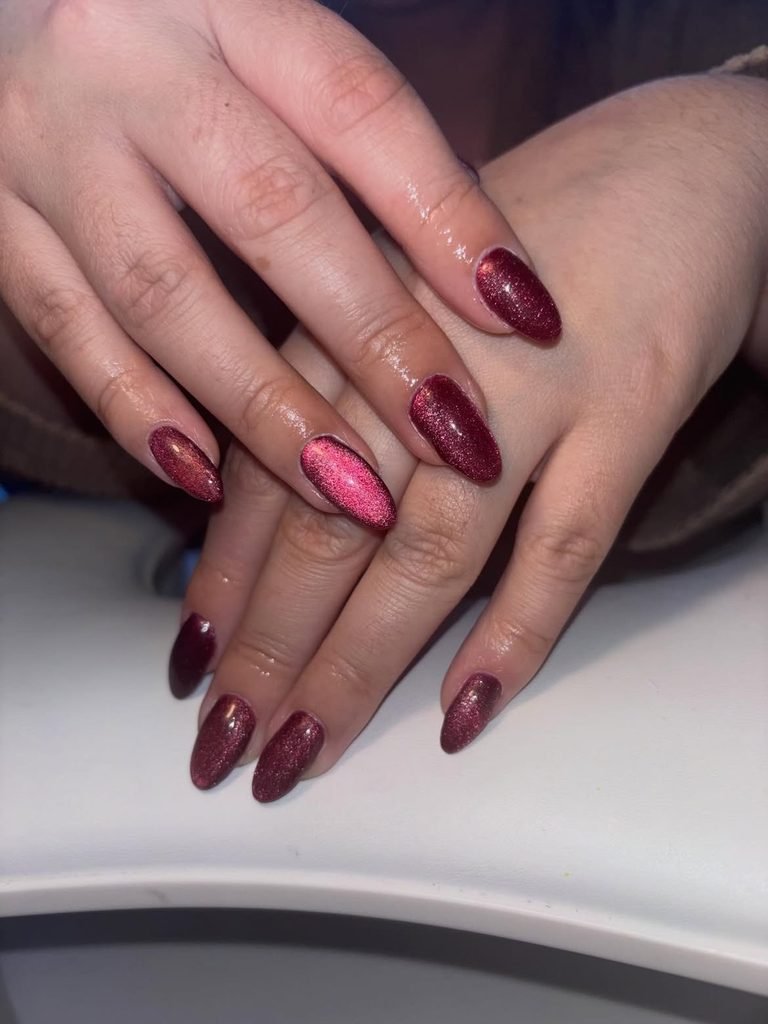 Burgundy Cat-Eye for Evening Events