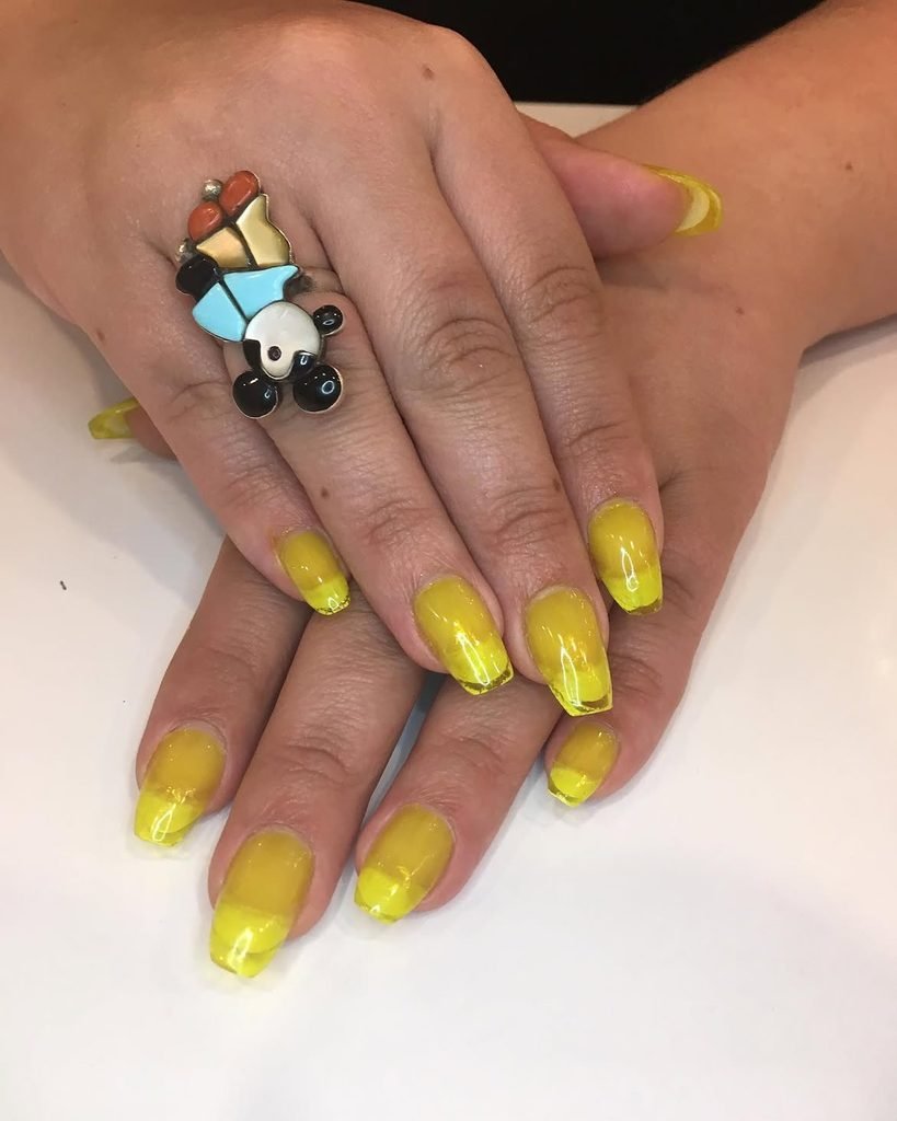 Lemon Yellow Jelly Nails