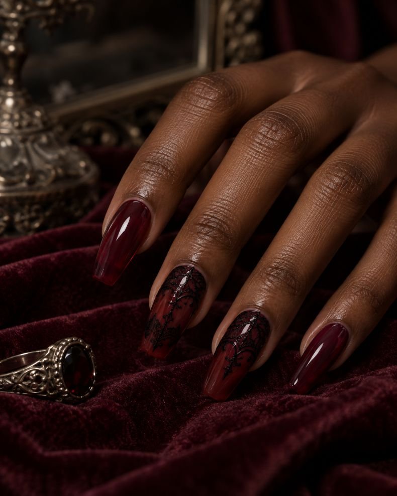 Burgundy Jelly Gothic Lace