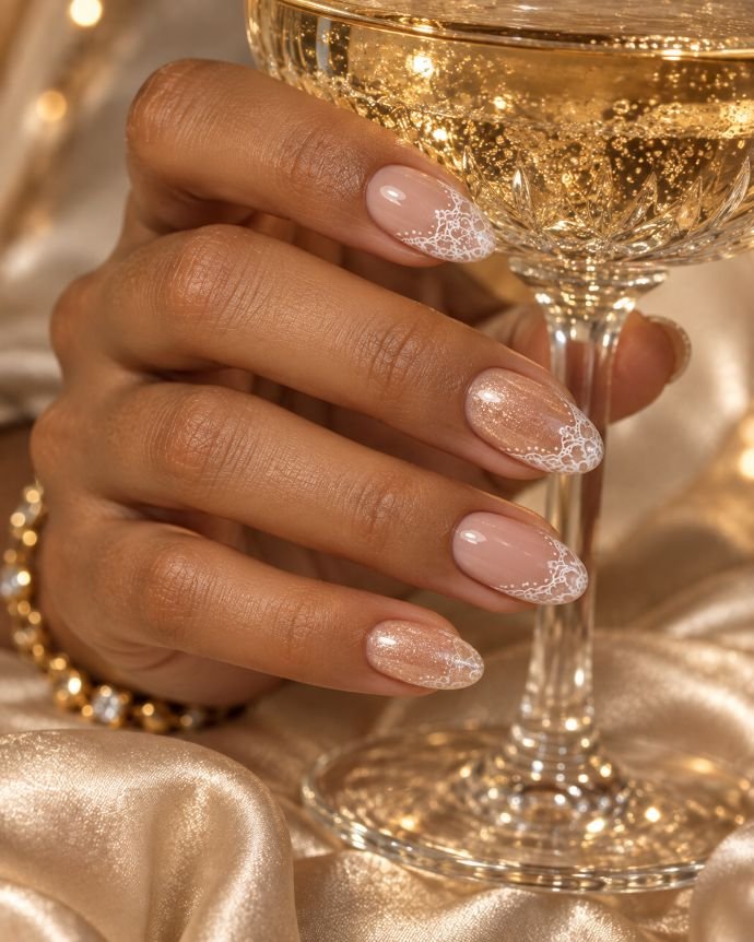 Champagne Lace Glitter