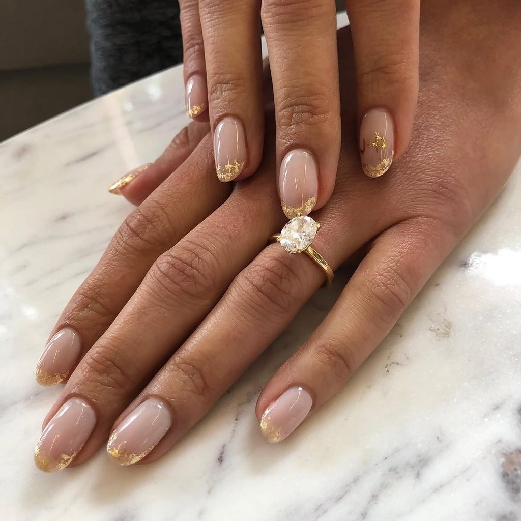 Gold Foil French Tips