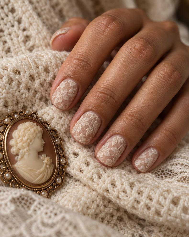 Matte Ivory Lace Overlay