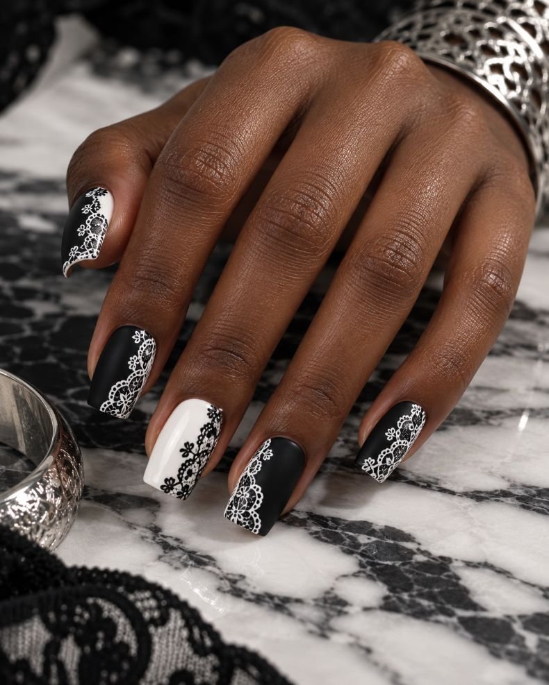 Monochrome Lace Panels
