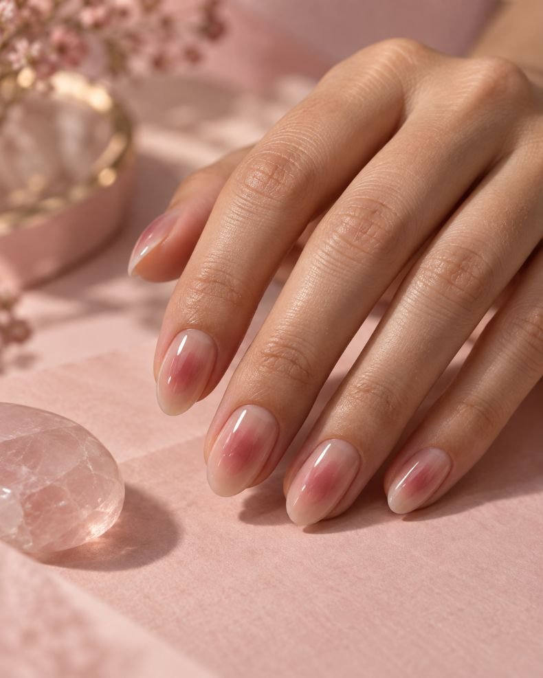  Rose Aura Center Nails
