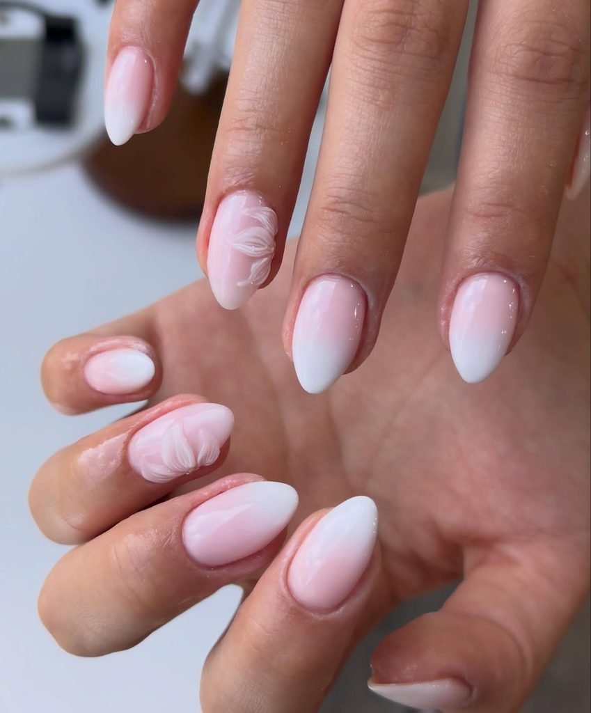 Sculpted White Flower Accents