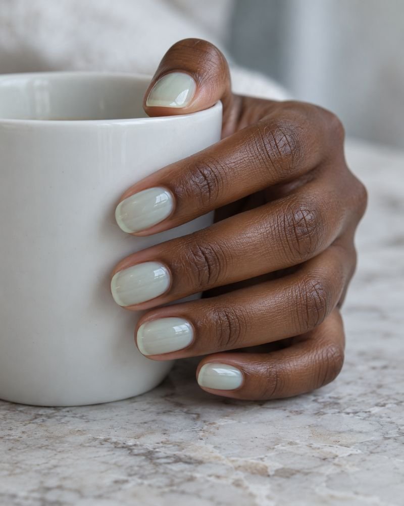 Sheer Mint Milk Nails
