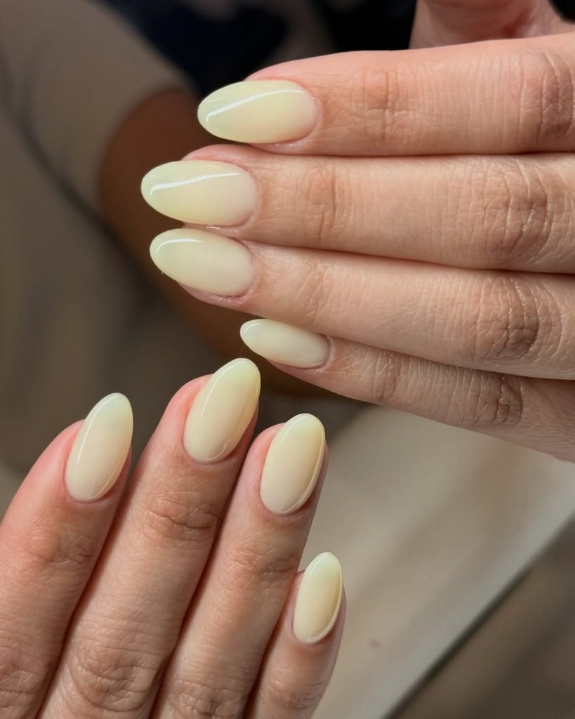 Short Butter Yellow Nails